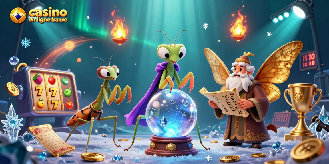 Plongez dans le monde du casino en ligne France avec cette scène colorée de jackpot, symboles et personnages captivants.