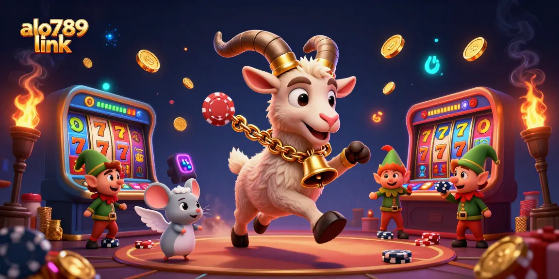 Engage in thrilling gameplay with the alo789 link, featuring colorful slot reels and lively characters in a casino scene.