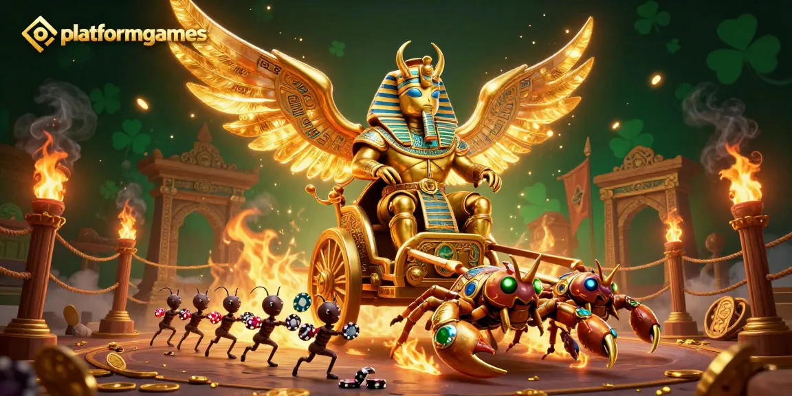 Experience thrilling gaming with platformgames' vibrant and dynamic illustration of epic casino elements.