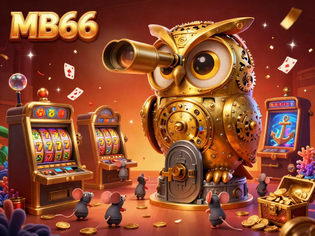 Engage with the mesmerizing casino scene featuring MB66's vibrant games and lively characters.