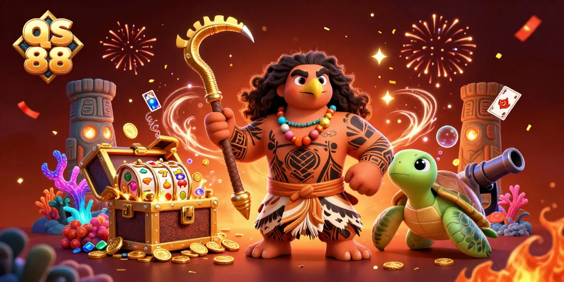 Experience thrilling wins at qs 88 with an exciting scene of an animated hawk and turtles celebrating casino success.