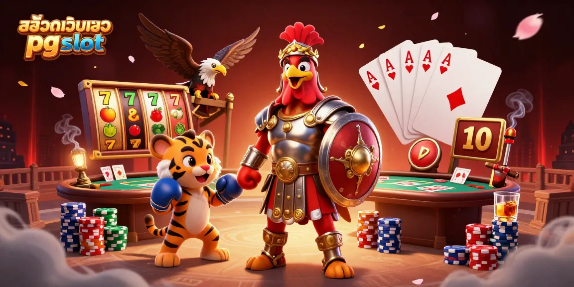 เล่นสล็อตด้วยสล็อตเว็บตรง pg slot ที่น่าตื่นตาตื่นใจ พร้อมการ์ตูนไก่เกรียนในสนามต่อสู้