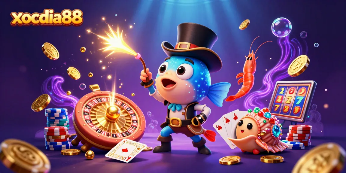 xocdia88 showcases thrilling gameplay with underwater characters attracting golden coins in this vibrant scene.