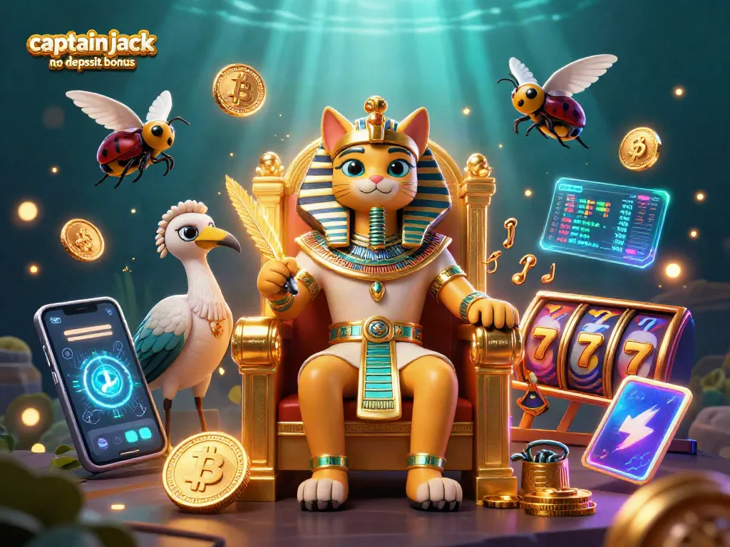 Play the captain jack no deposit bonus with vibrant slot reels and crypto coins for an adventurous gaming experience.