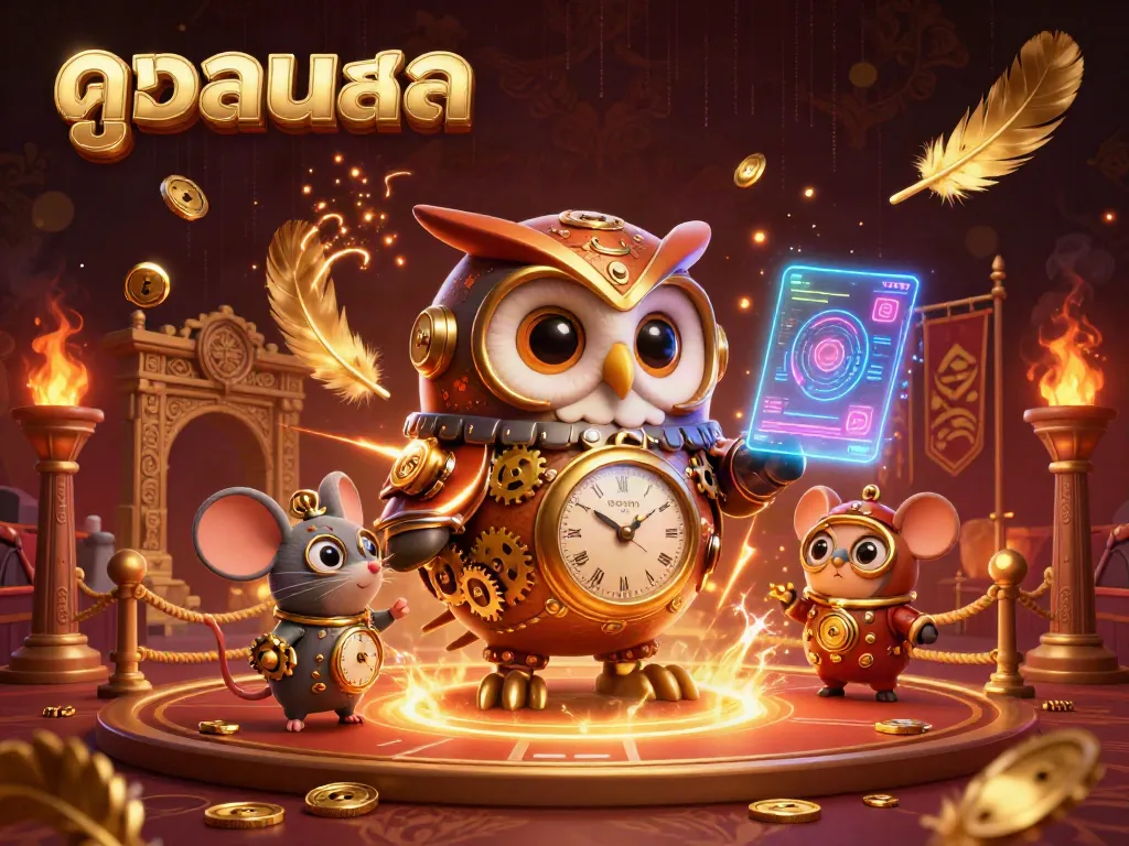 Experience stunning ดูบอลสด with vibrant characters in a dynamic steampunk casino scene.
