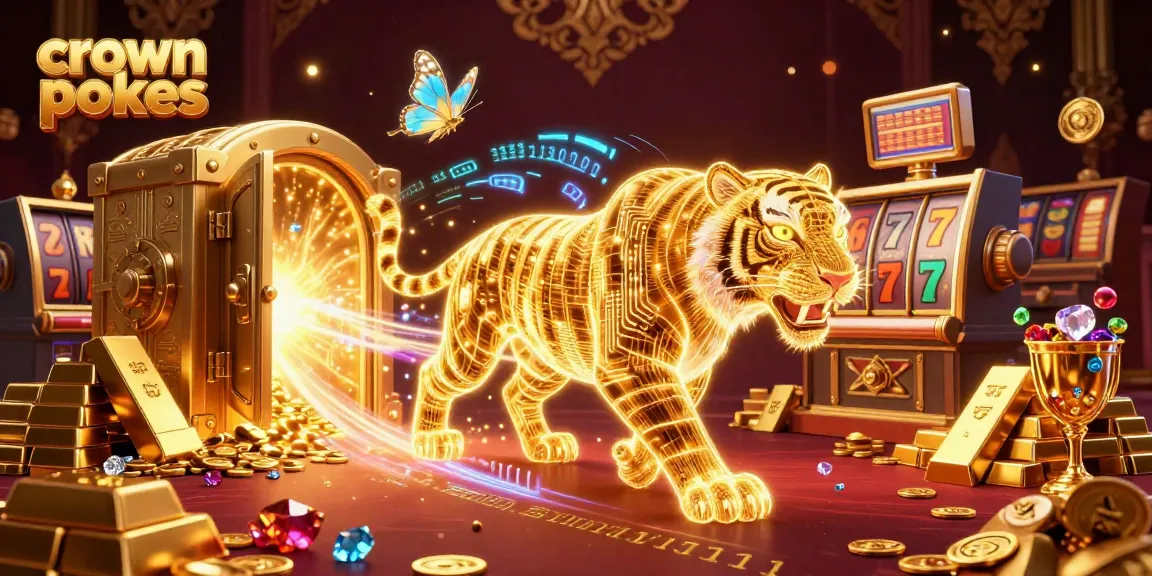 Spin the crown pokies with a stunning neon tiger in a dynamic 3D digital casino.