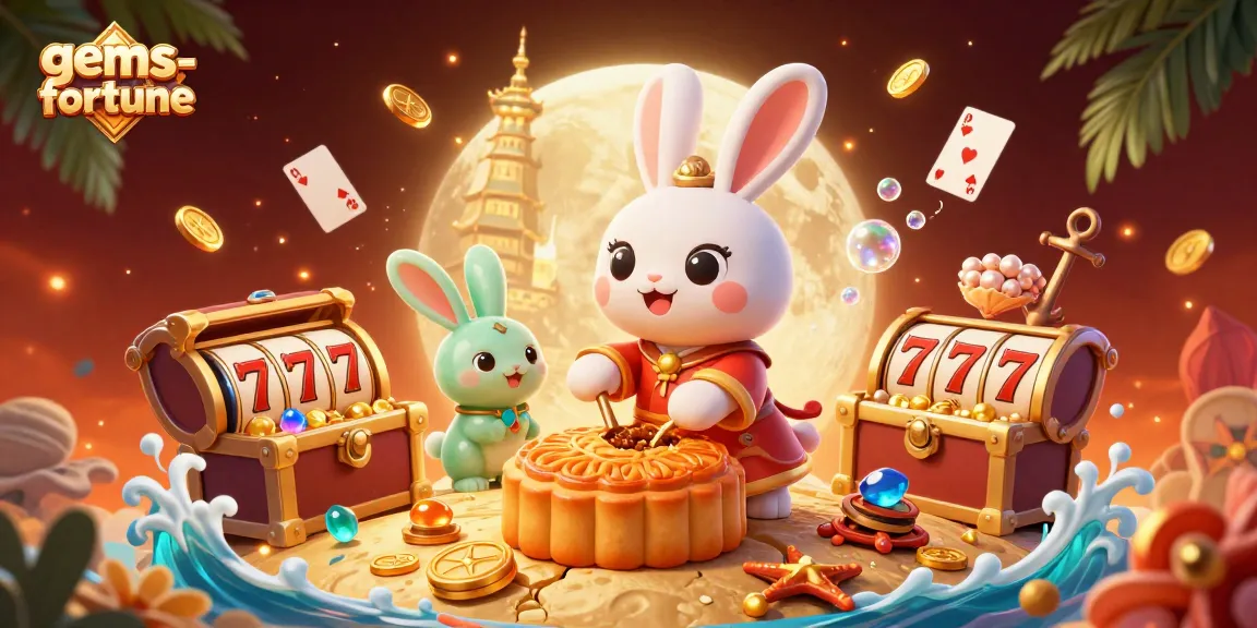 Experience the thrill of gems-fortune with vibrant characters and dynamic casino imagery.